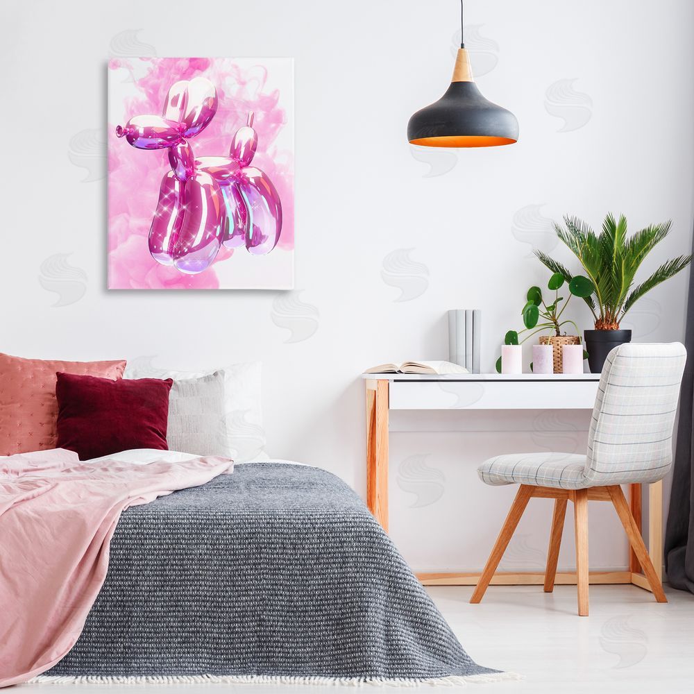 Ziwei Li Balloon Dog with Sparkle Canvas Wall Art Print in Room