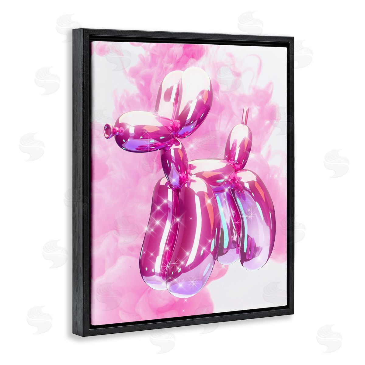 Ziwei Li Balloon Dog with Sparkle Black Floating Frame Canvas Wall Art Print