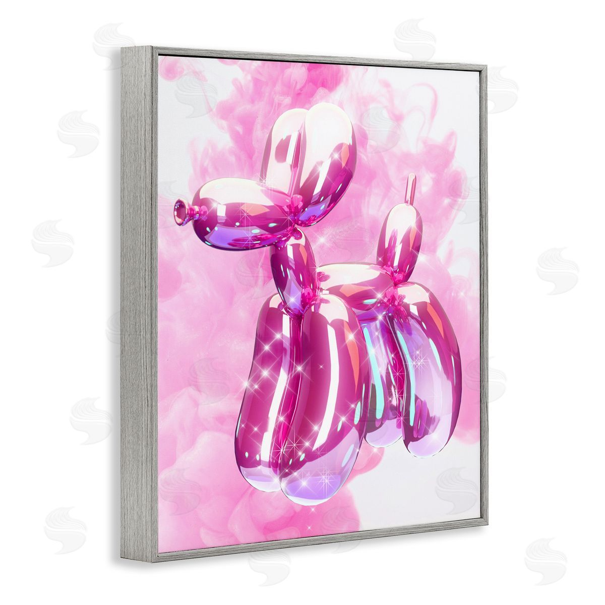 Ziwei Li Balloon Dog with Sparkle Gray Framed Giclee Wall Art Print