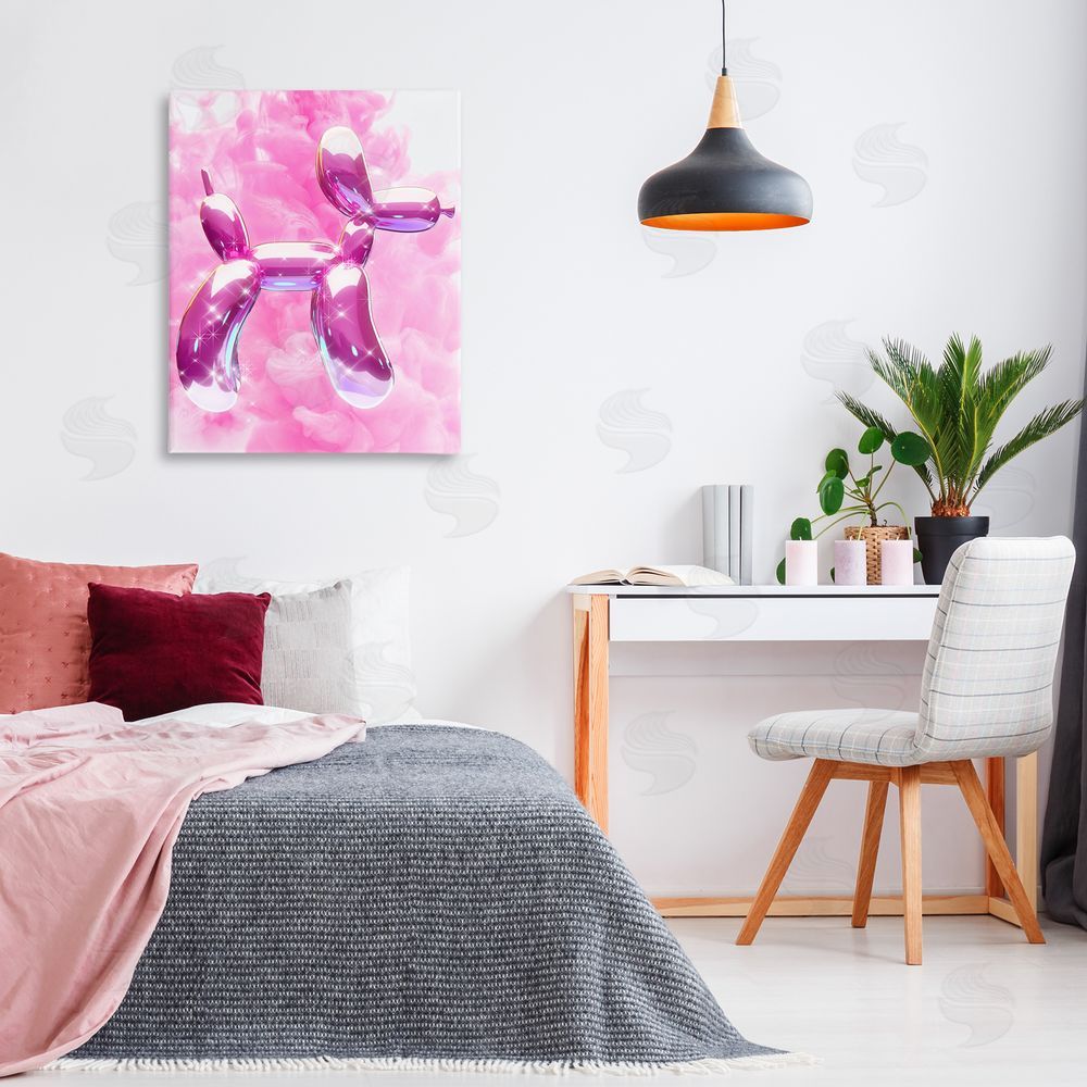 Ziwei Li Glitzy Balloon Dog Canvas Wall Art Print in Room