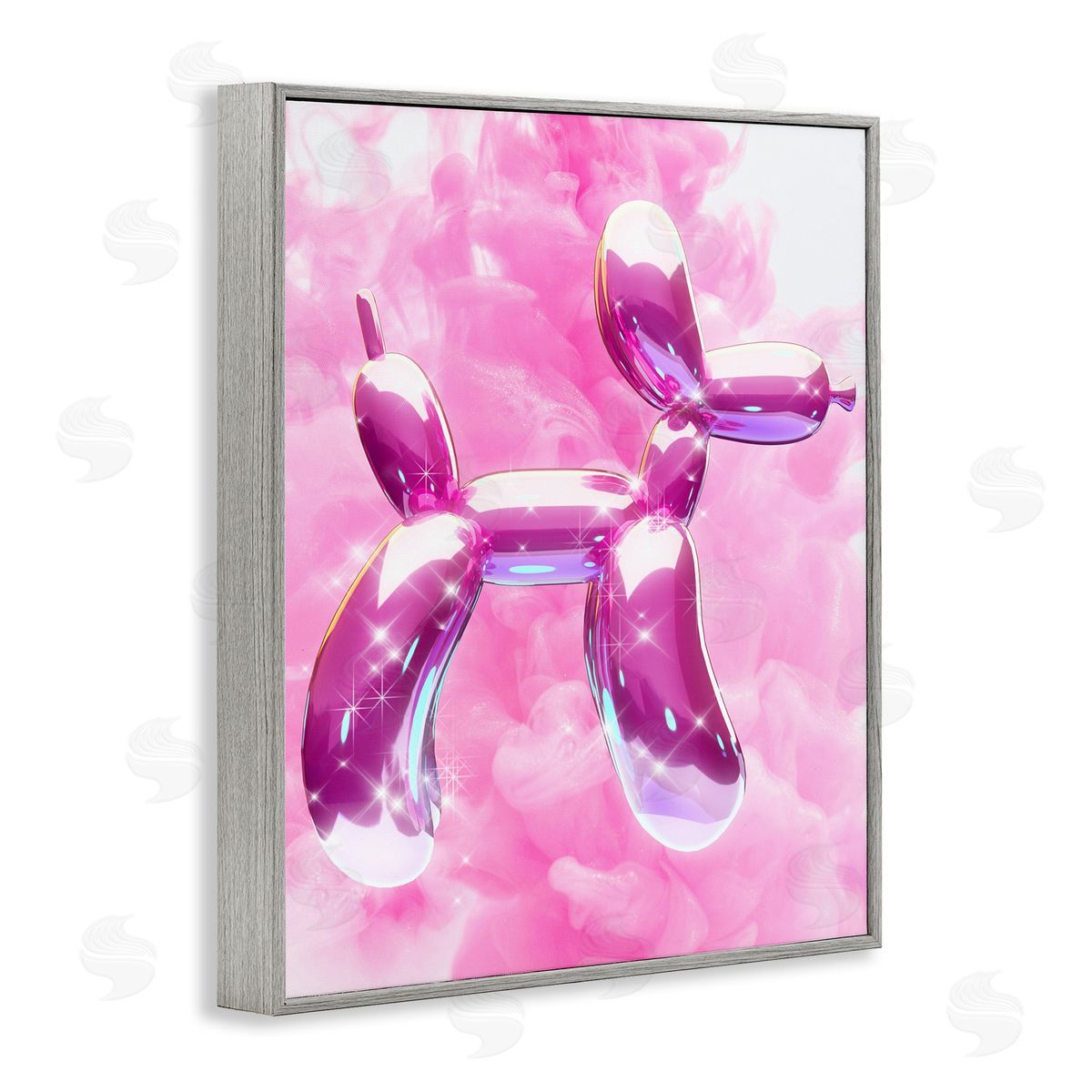 Ziwei Li Glitzy Balloon Dog Gray Framed Giclee Wall Art Print
