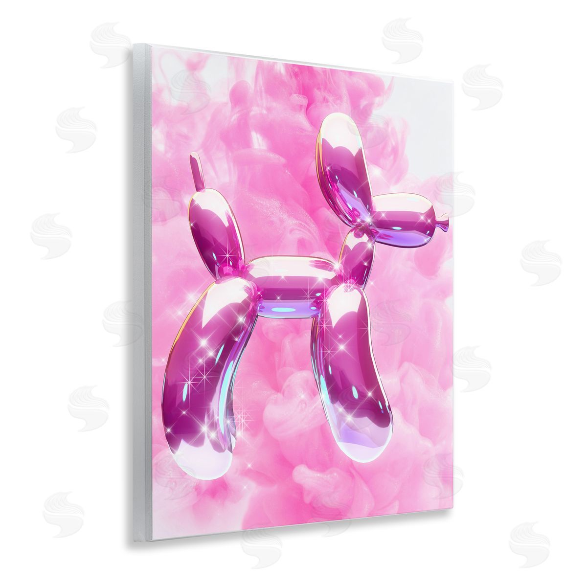 Ziwei Li Glitzy Balloon Dog Wooden Wall Plaque Art Print