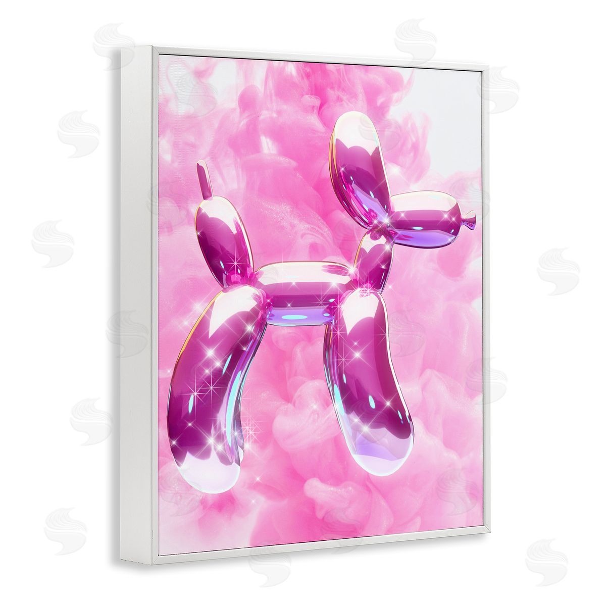 Ziwei Li Glitzy Balloon Dog White Framed Giclee Wall Art Print