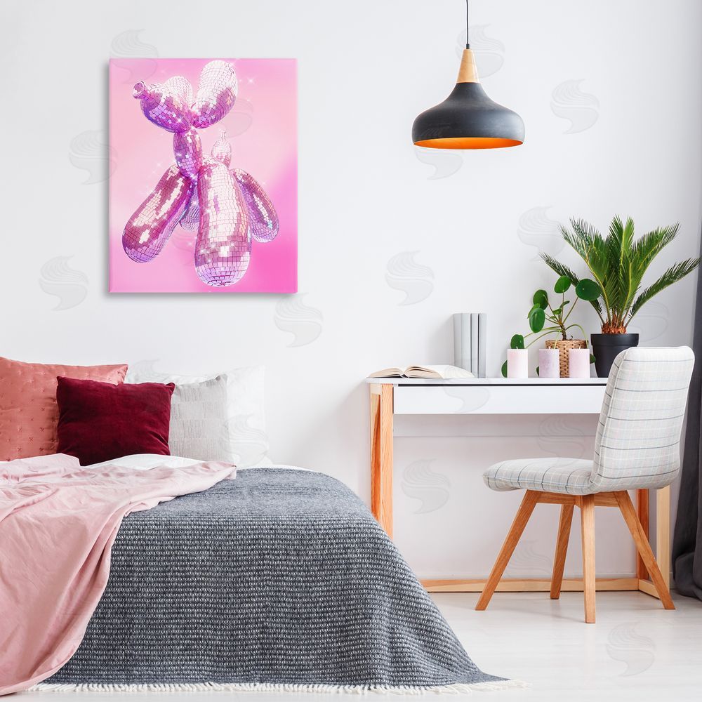 Ziwei Li Balloon Dog Disco Ball Canvas Wall Art Print in Room