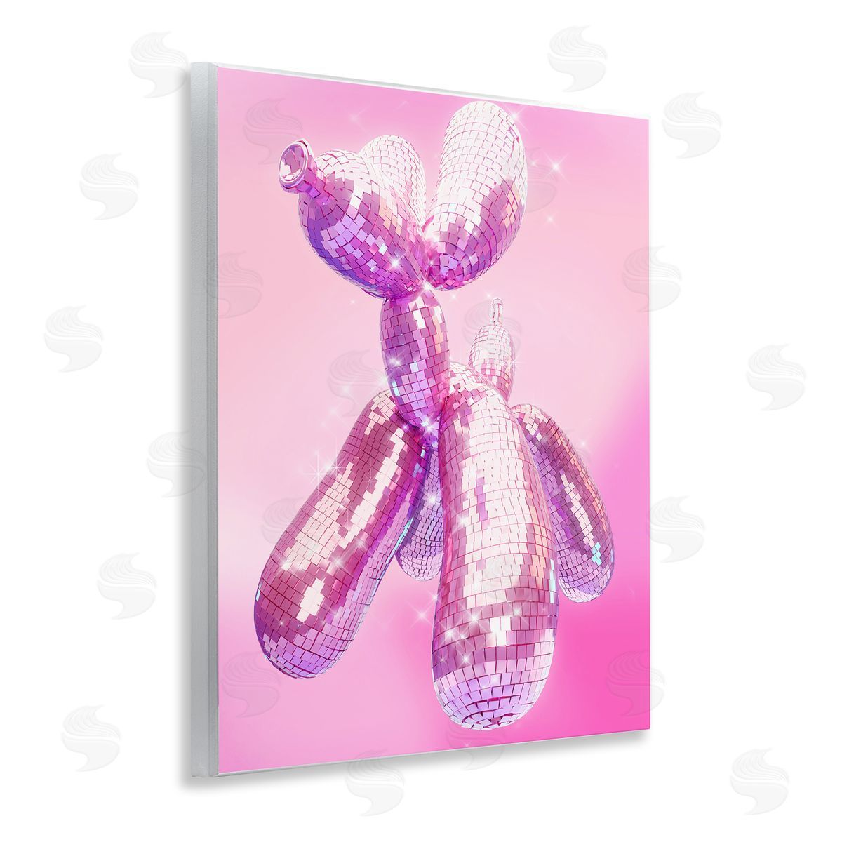 Ziwei Li Balloon Dog Disco Ball Wooden Wall Plaque Art Print