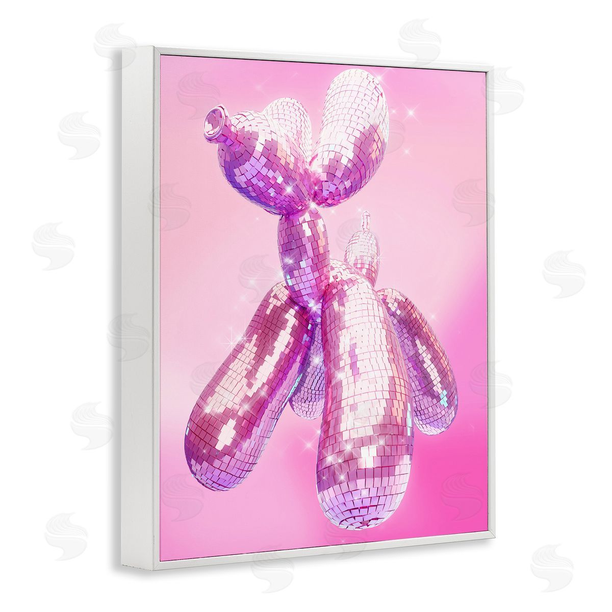 Ziwei Li Balloon Dog Disco Ball White Framed Giclee Wall Art Print