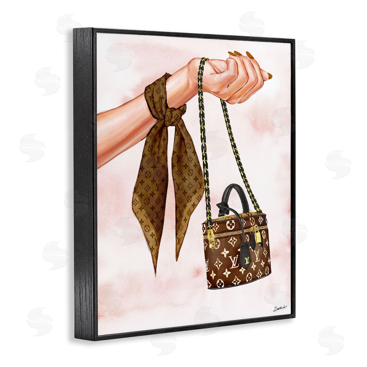 Ziwei Li Trendy Handbag on Wrist Black Framed Giclee Wall Art Print