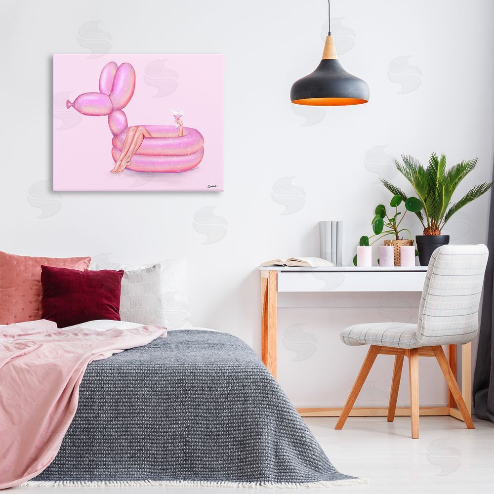 Ziwei Li Balloon Animal Pool Canvas Wall Art Print in Room