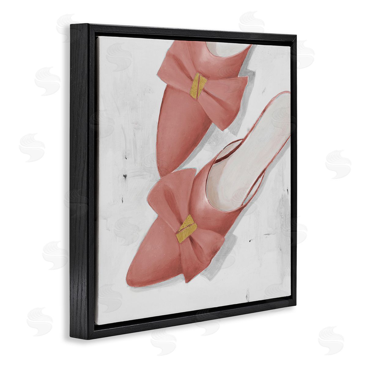 Lorenzo Collective Pink Kitten Heels Black Floating Frame Canvas Wall Art Print