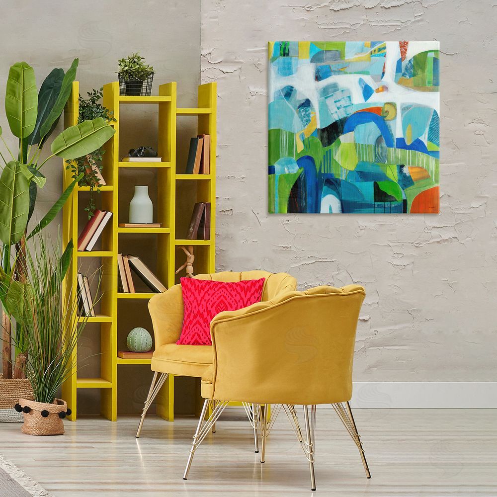 Jill Martin Restless Bright Shapes Canvas Wall Art Print in Room