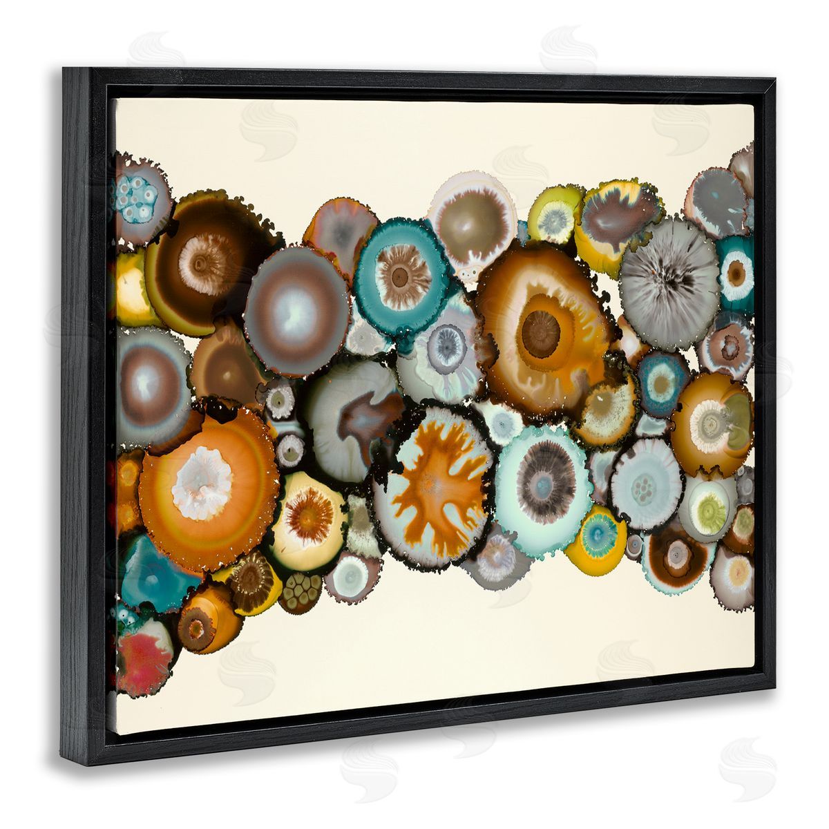 Laura Van Horne Various Agate Clusters Black Floating Frame Canvas Wall Art Print