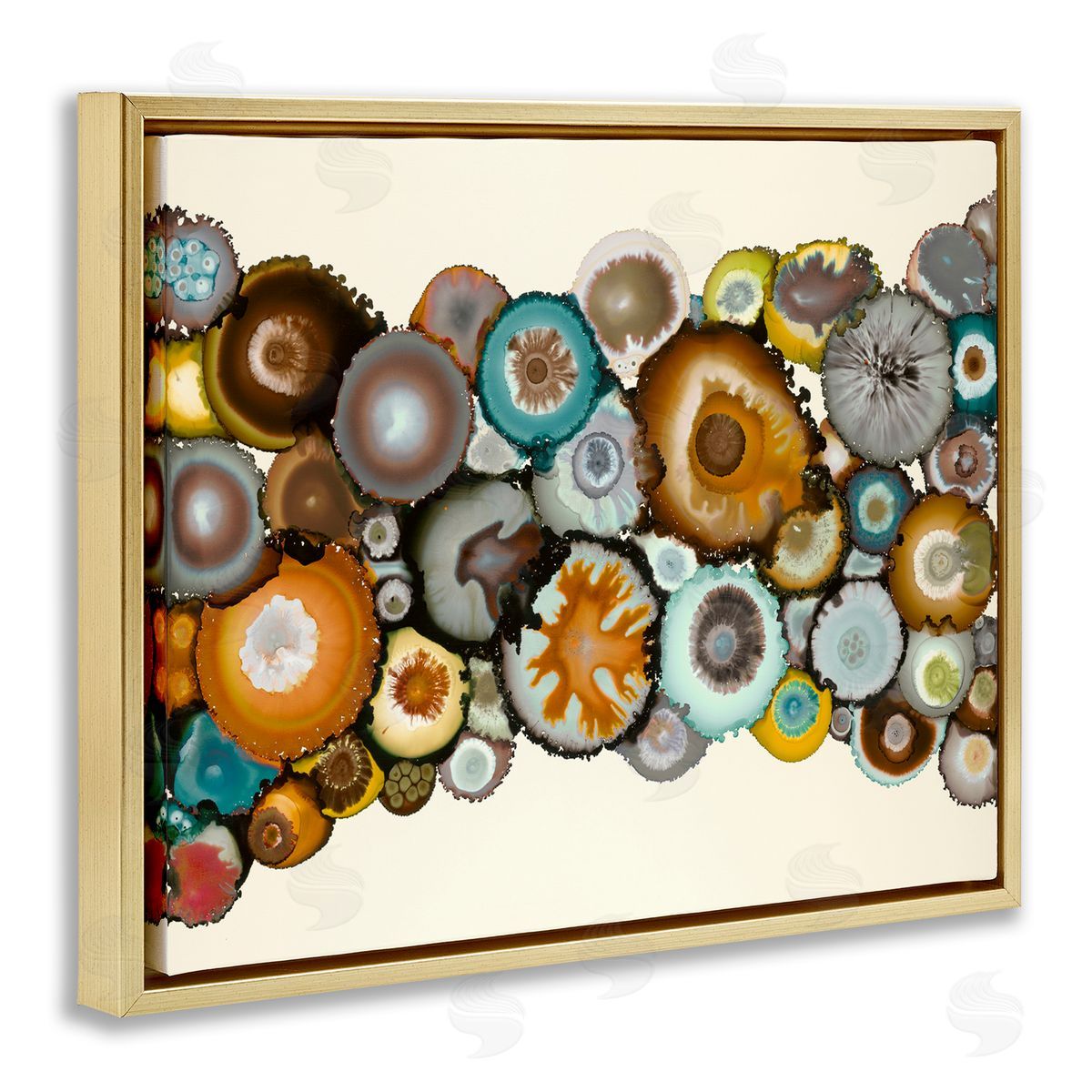 Laura Van Horne Various Agate Clusters Gold Floating Frame Canvas Wall Art Print