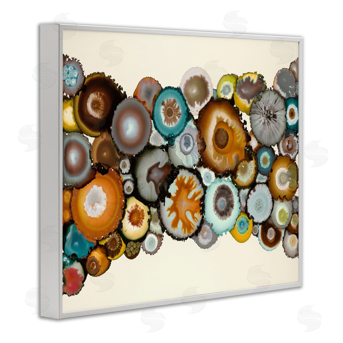 Laura Van Horne Various Agate Clusters White Framed Giclee Wall Art Print