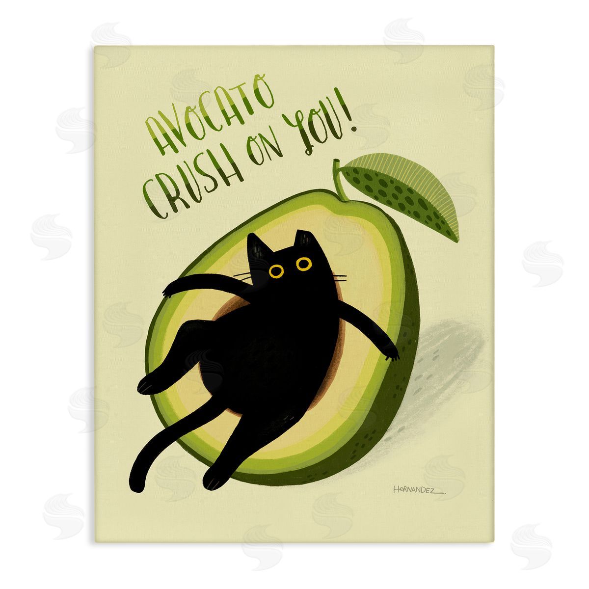 Leeza Hernandez Avocato Crush on You Canvas Wall Art Print
