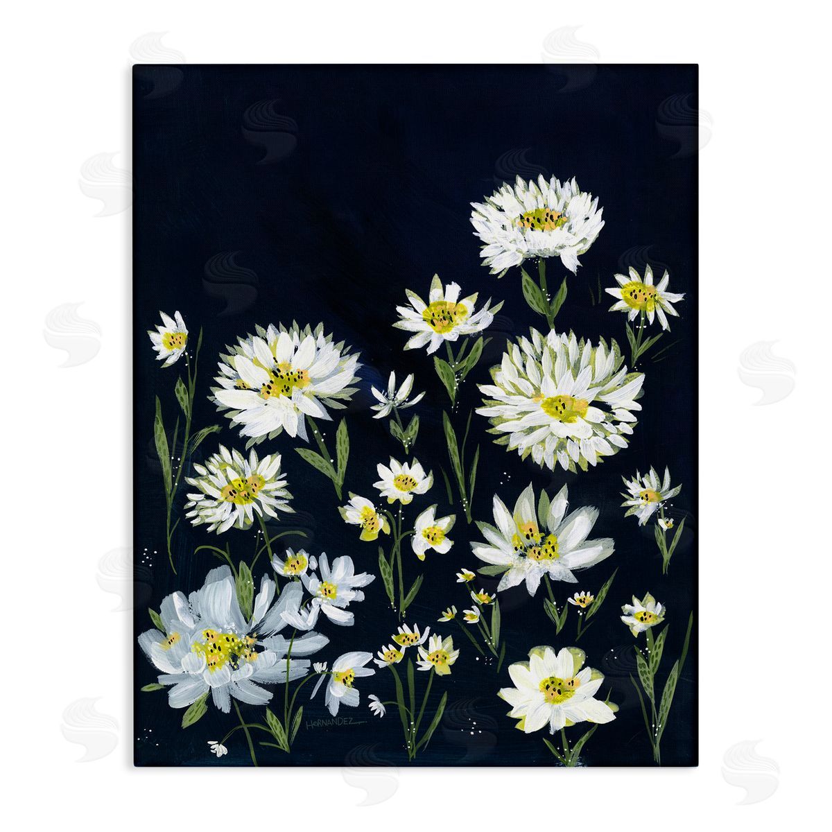 Leeza Hernandez Deep Meadow on Black Canvas Wall Art Print