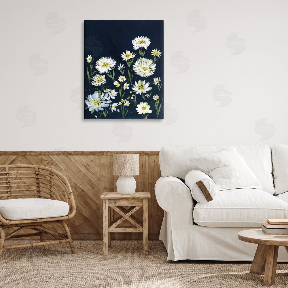 Leeza Hernandez Deep Meadow on Black Canvas Wall Art Print in Room