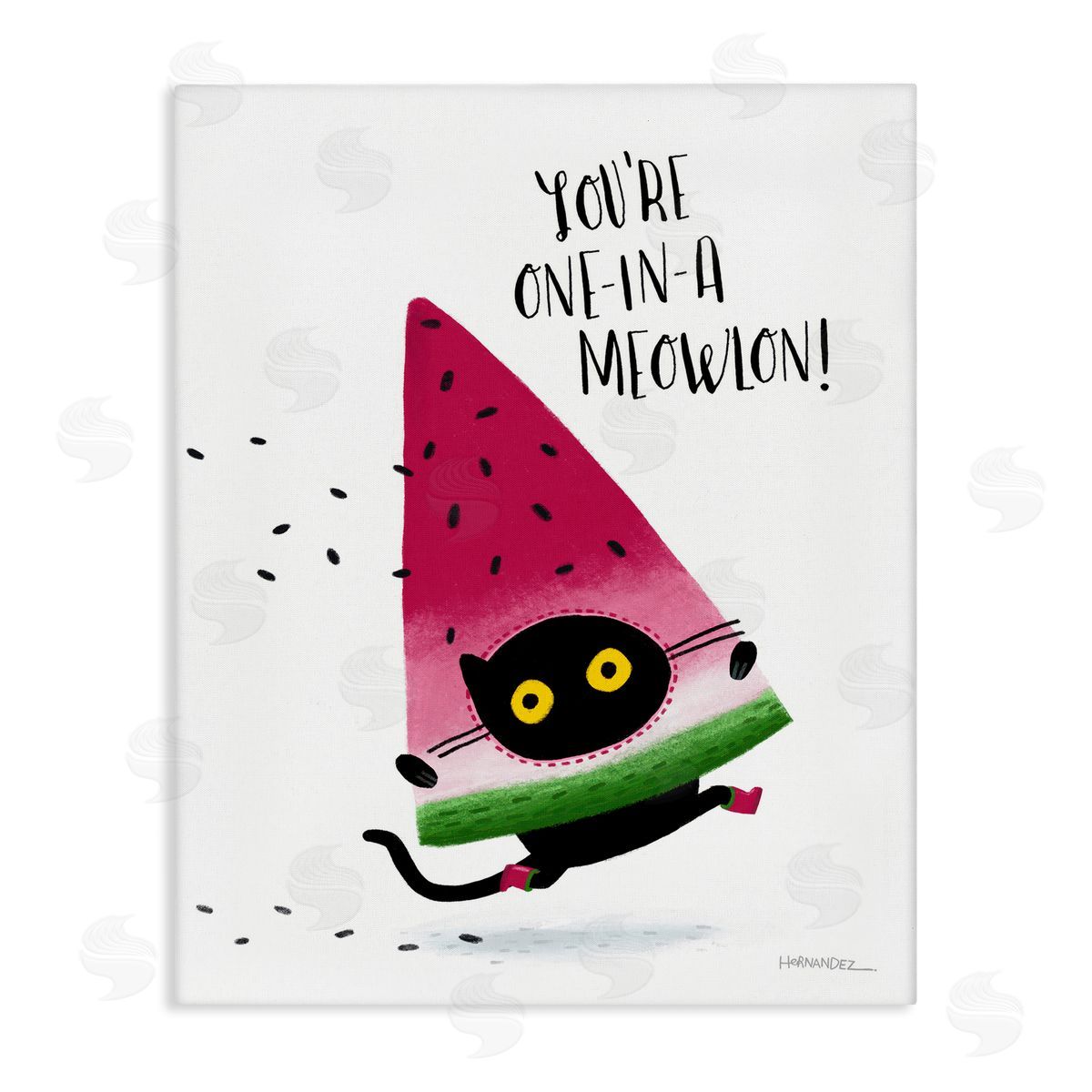 Leeza Hernandez One In A Meowlon Pun Canvas Wall Art Print
