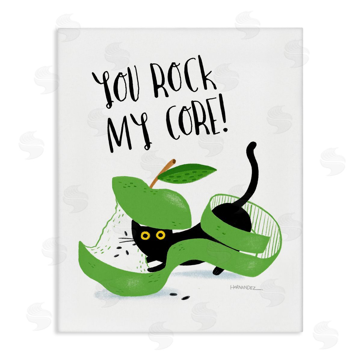 Leeza Hernandez Rock My Core Cat Canvas Wall Art Print