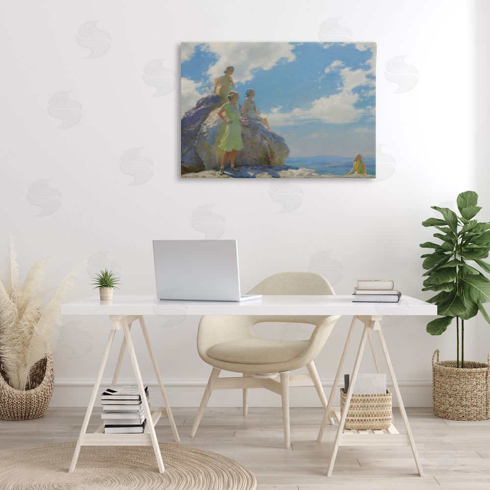 one1000paintings Classical Family by Rocks Canvas Wall Art Print in Room