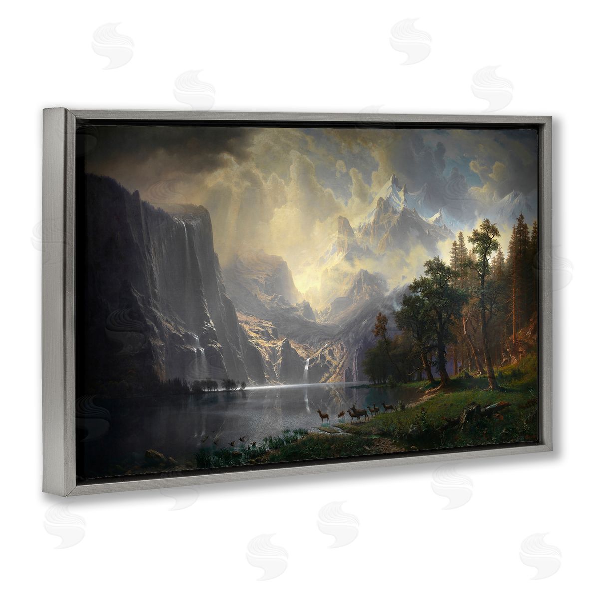 one1000paintings Among Sierra Nevada Mountains Gray Floating Frame Canvas Wall Art Print