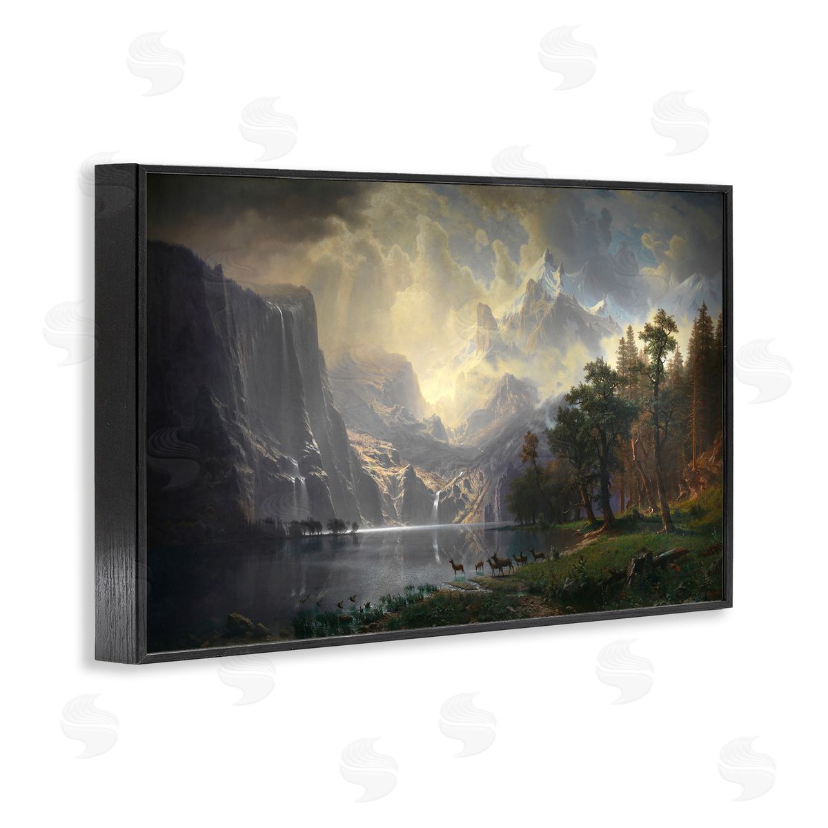 one1000paintings Among Sierra Nevada Mountains Black Framed Giclee Wall Art Print
