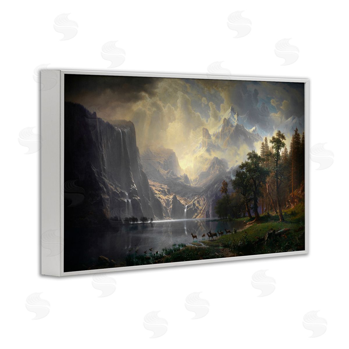 one1000paintings Among Sierra Nevada Mountains White Framed Giclee Wall Art Print