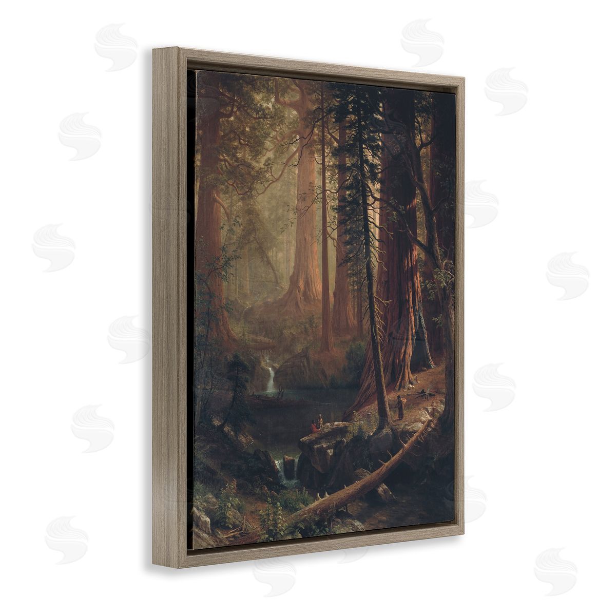 one1000paintings Classic Trees of California Brown Floating Frame Canvas Wall Art Print