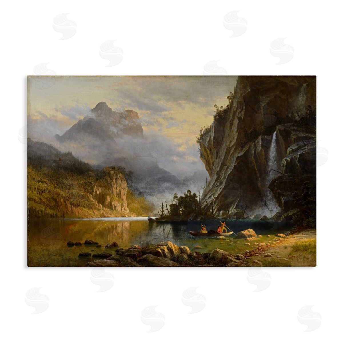 one1000paintings Classical Spear Fishing Canvas Wall Art Print