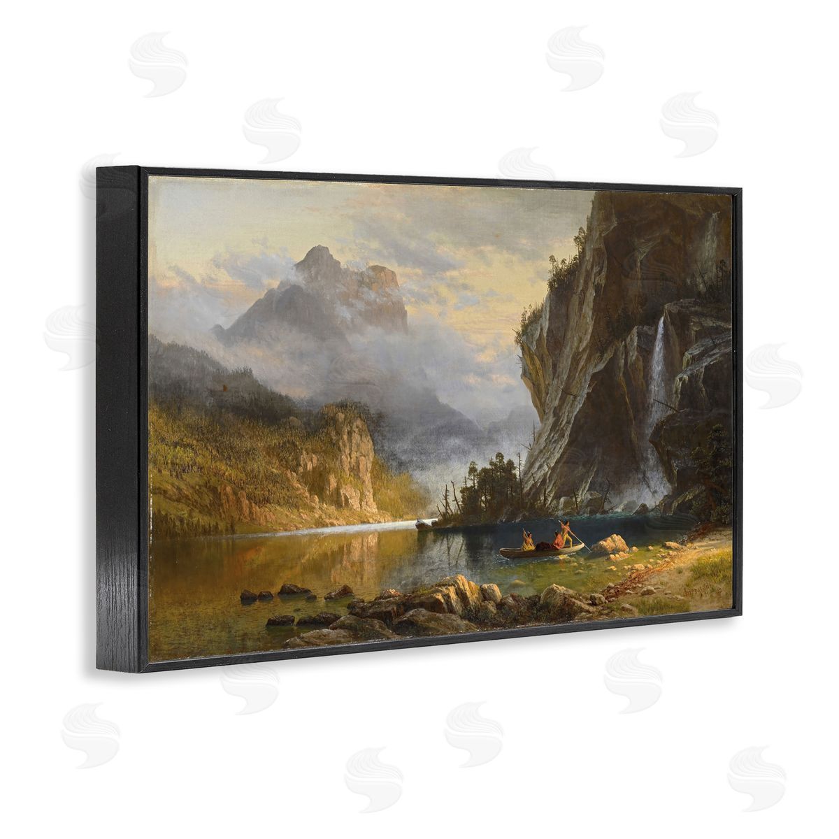 one1000paintings Classical Spear Fishing Black Framed Giclee Wall Art Print