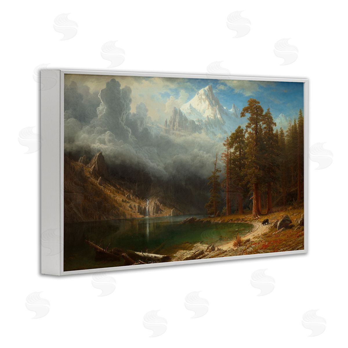 one1000paintings Classical Bierstadt Mount Corcoron White Framed Giclee Wall Art Print