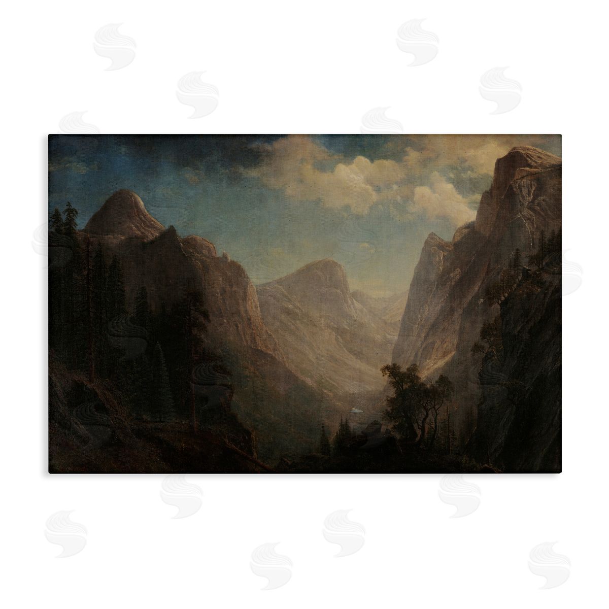 one1000paintings Classic Bierstadt Valley Landscape Canvas Wall Art Print