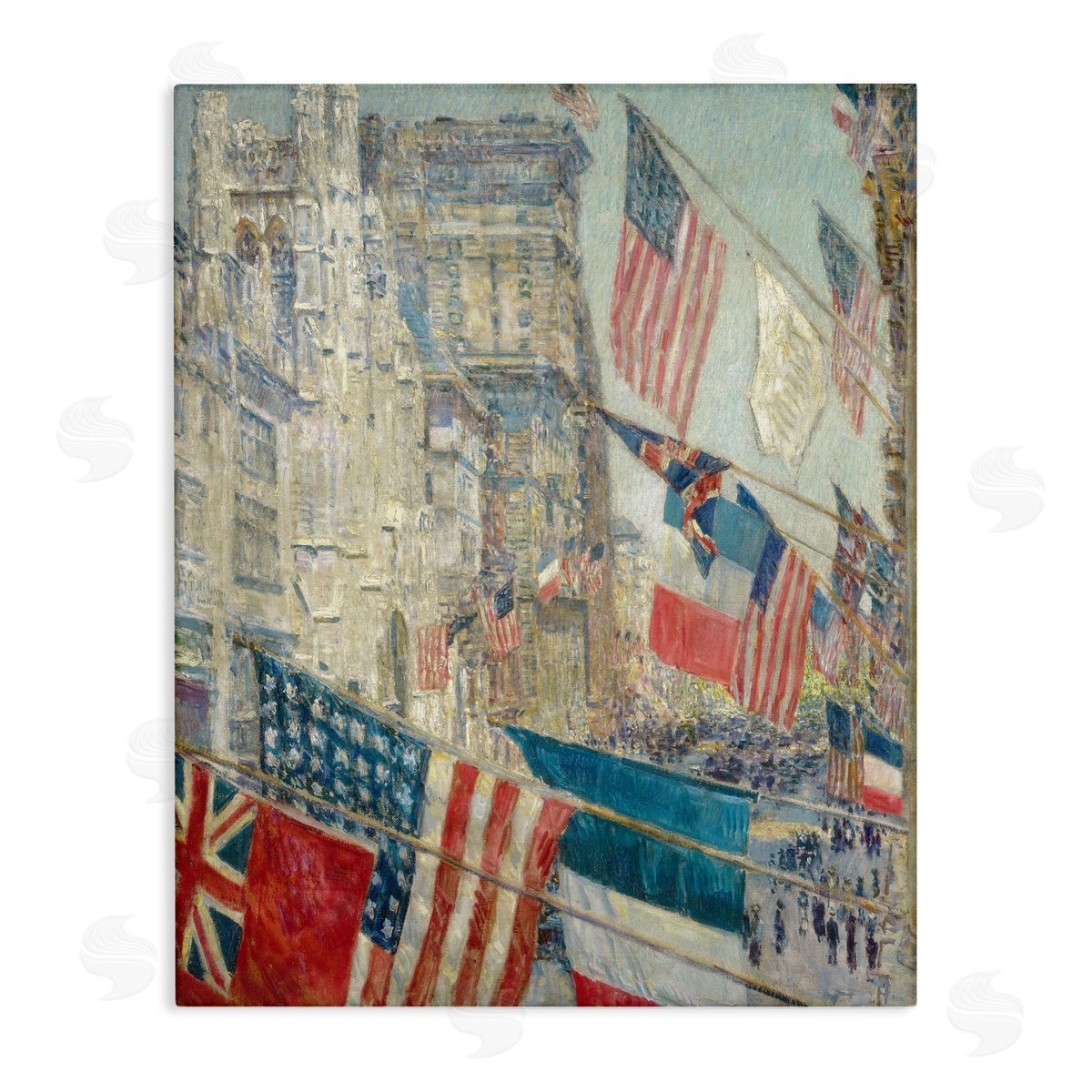 one1000paintings Classic Americana Flags Canvas Wall Art Print