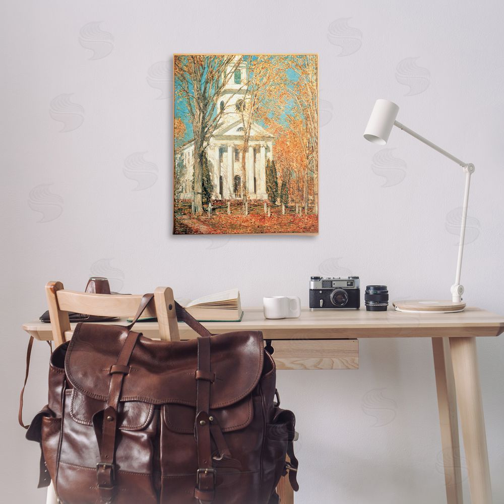 one1000paintings Classic Church At Old Lyme Canvas Wall Art Print in Room