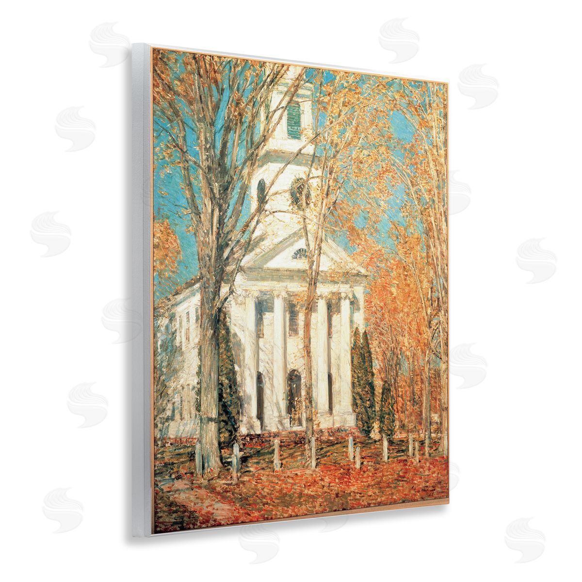 one1000paintings Classic Church At Old Lyme Wooden Wall Plaque Art Print