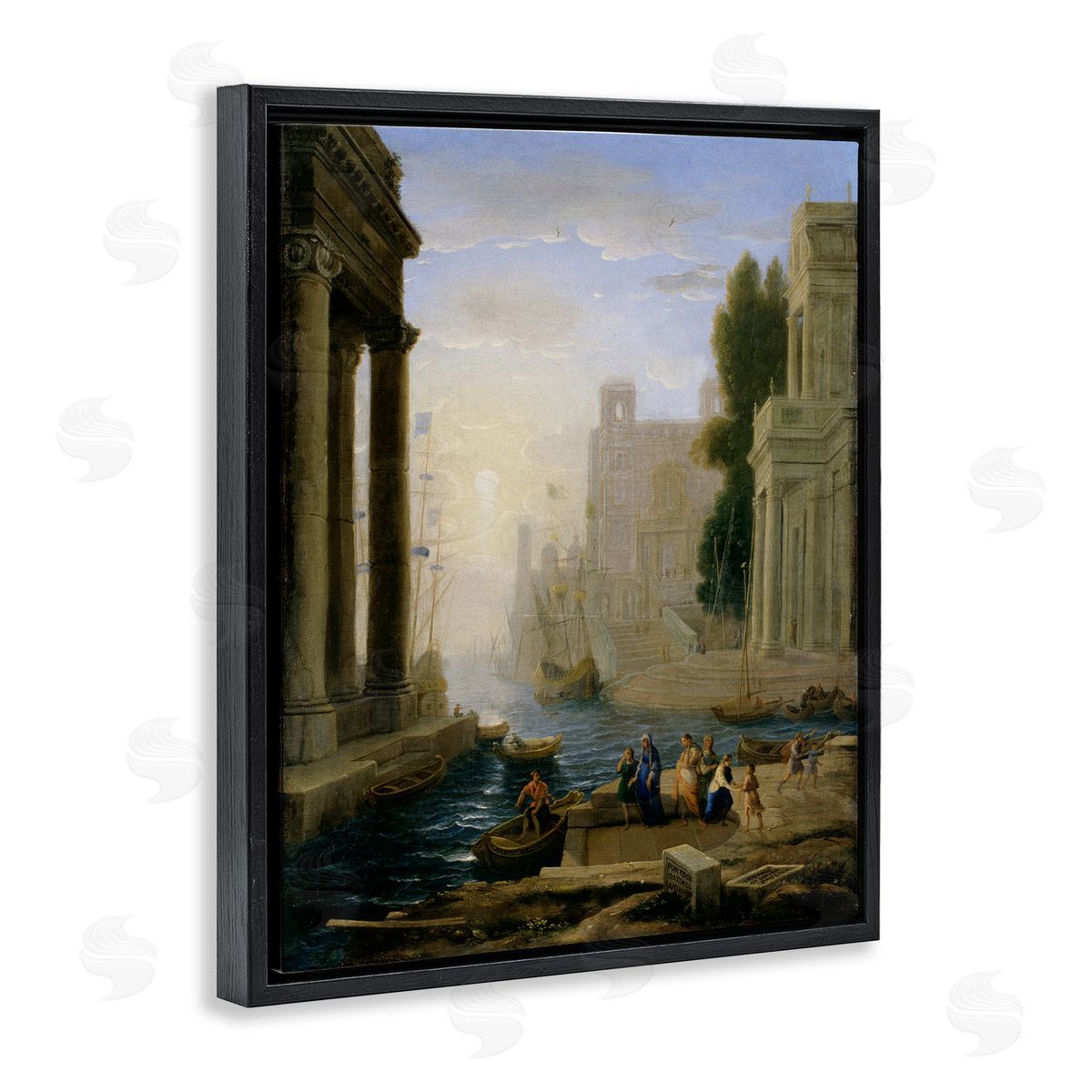 one1000paintings Classic Claude Landscape Black Floating Frame Canvas Wall Art Print