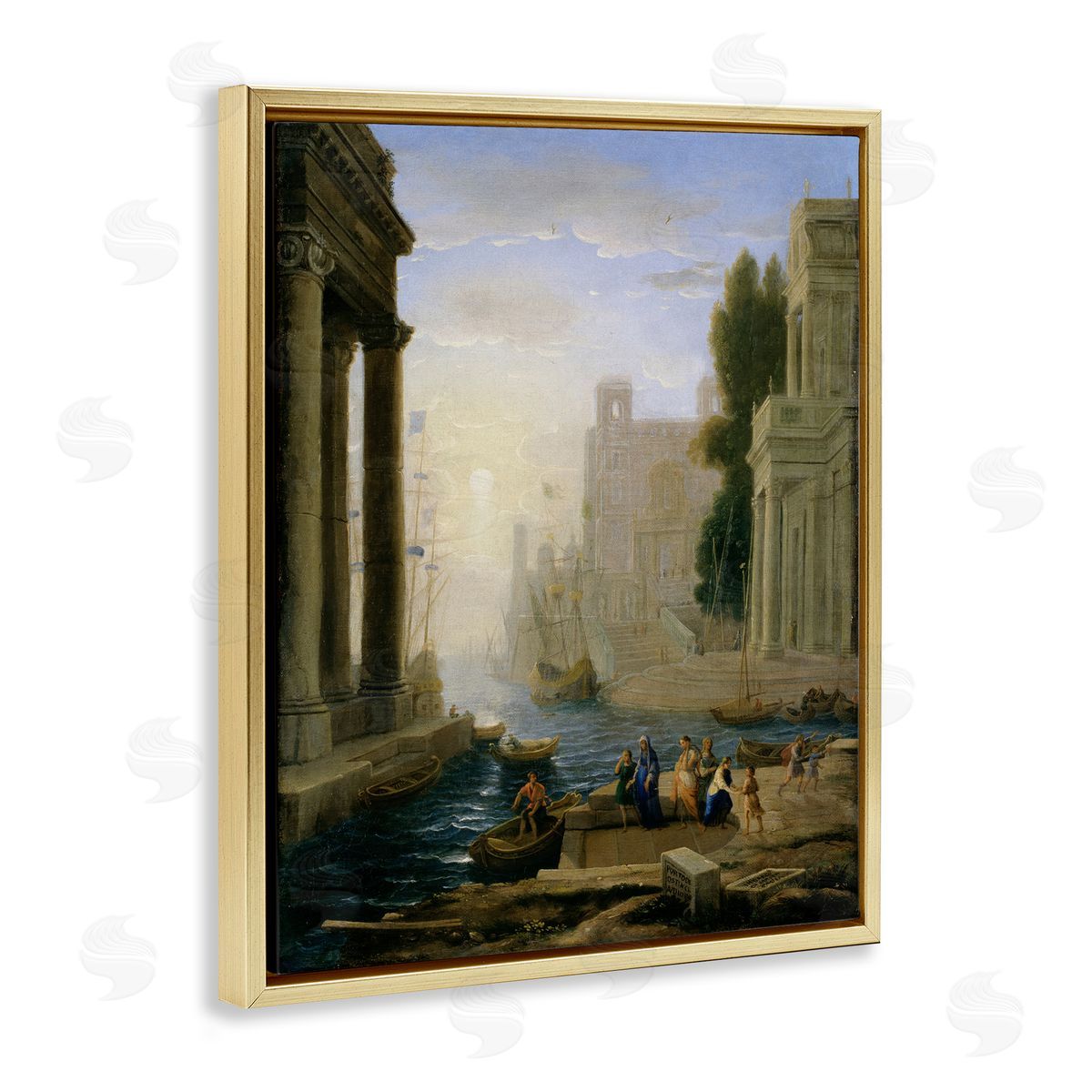 one1000paintings Classic Claude Landscape Gold Floating Frame Canvas Wall Art Print