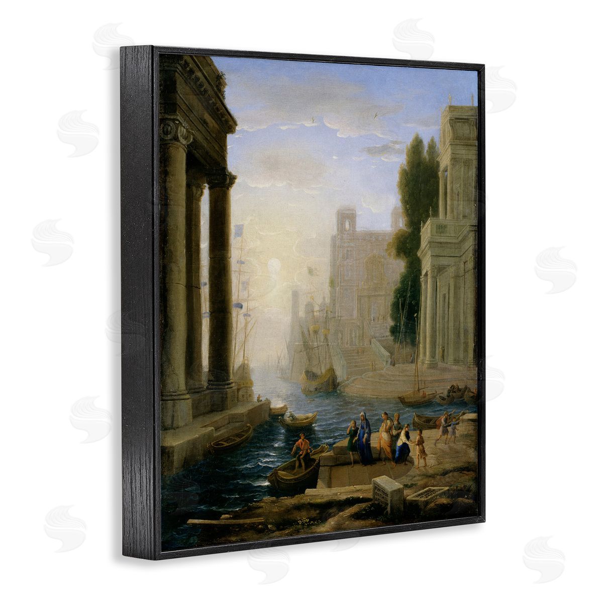 one1000paintings Classic Claude Landscape Black Framed Giclee Wall Art Print