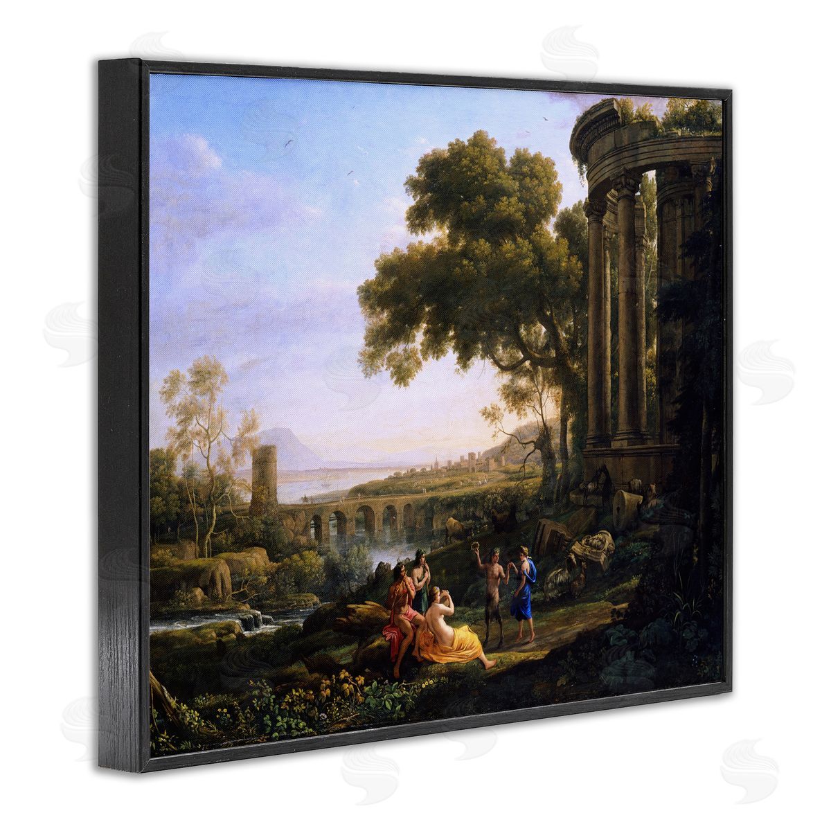 one1000paintings Classic Nymph & Satyr Dancing Black Framed Giclee Wall Art Print