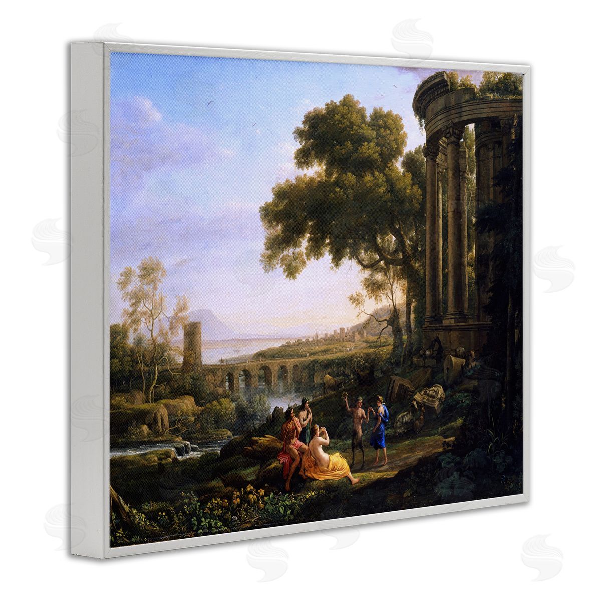 one1000paintings Classic Nymph & Satyr Dancing White Framed Giclee Wall Art Print