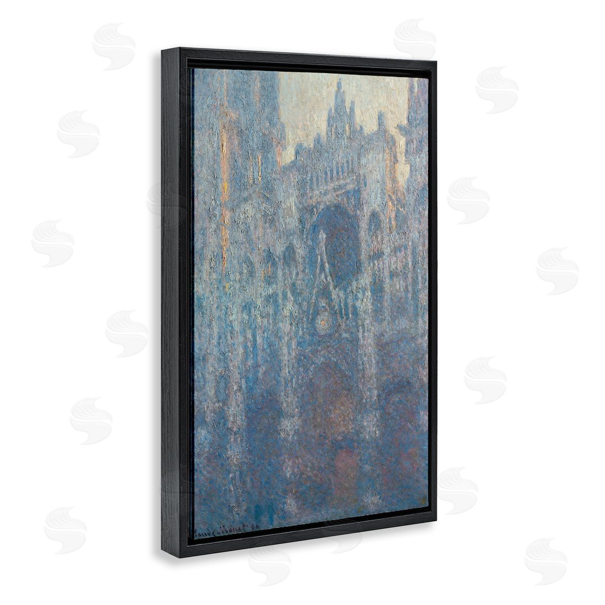 one1000paintings Classic Monet Cathedral in Morning Black Floating Frame Canvas Wall Art Print