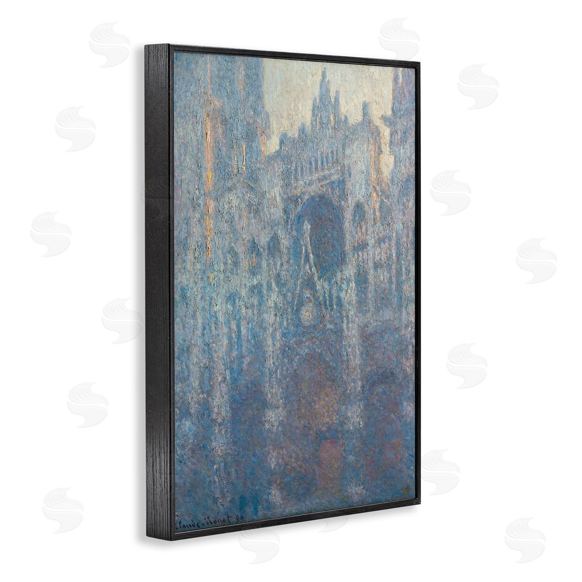 one1000paintings Classic Monet Cathedral in Morning Black Framed Giclee Wall Art Print