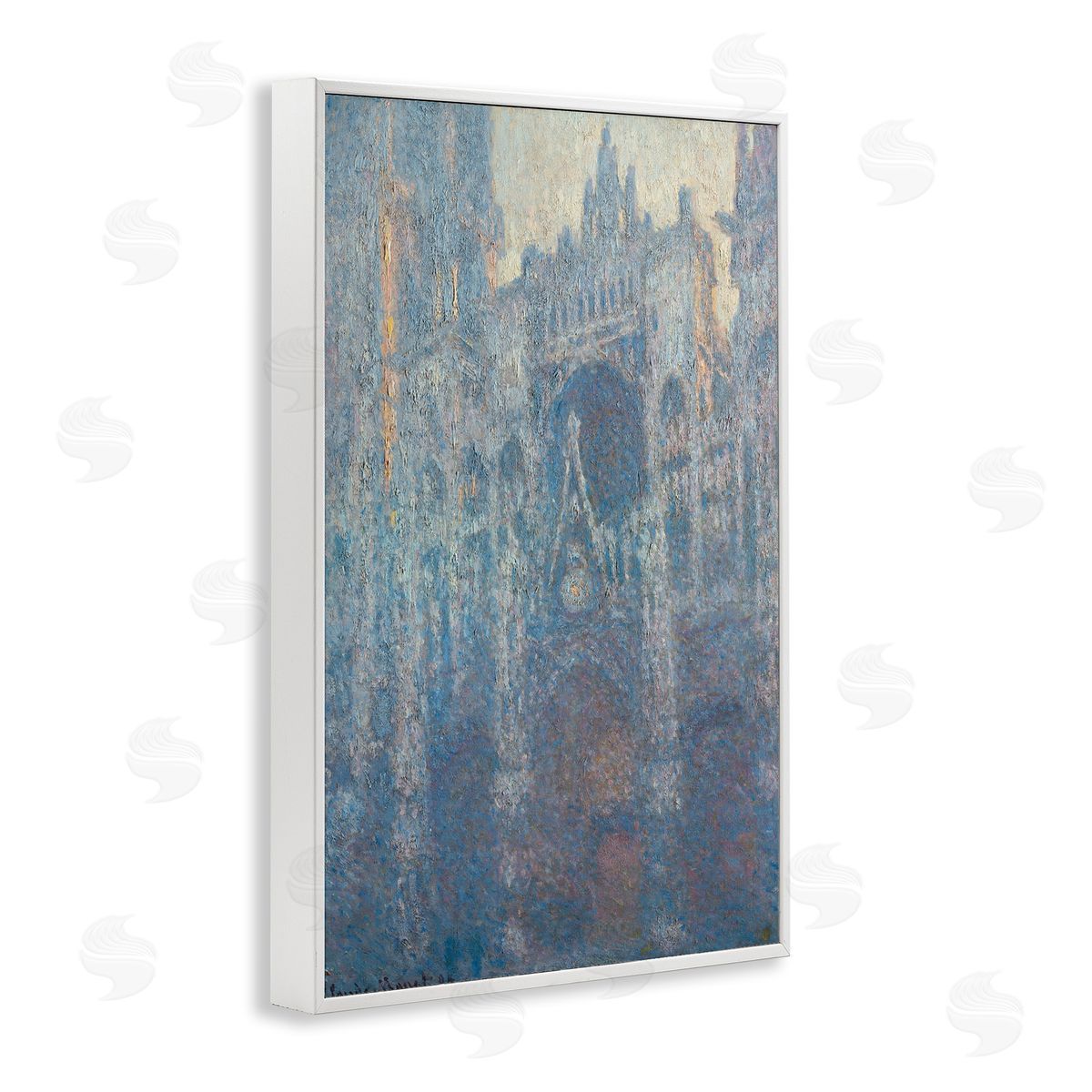 one1000paintings Classic Monet Cathedral in Morning White Framed Giclee Wall Art Print