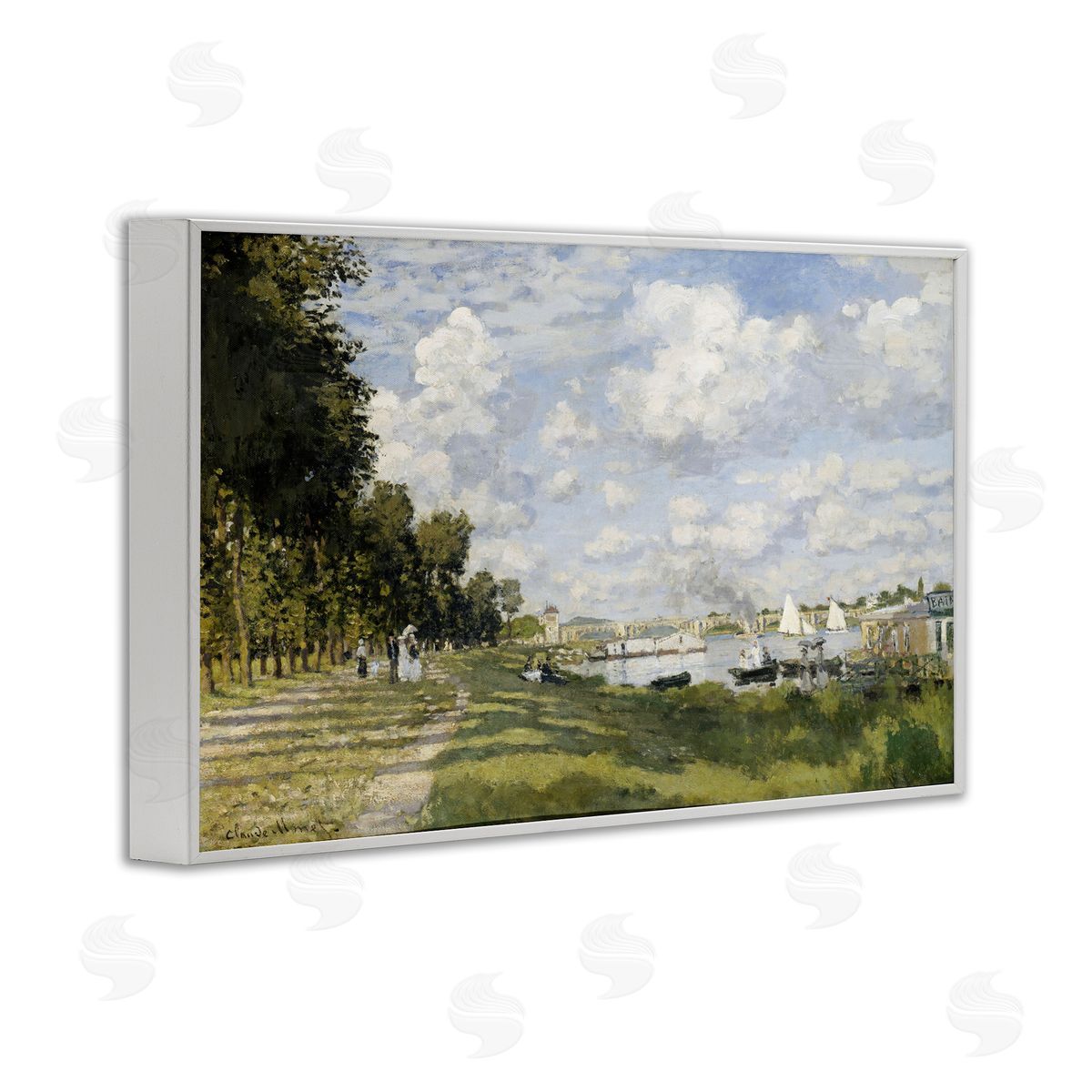 one1000paintings Classic Monet Bassin d'Argenteuil White Framed Giclee Wall Art Print