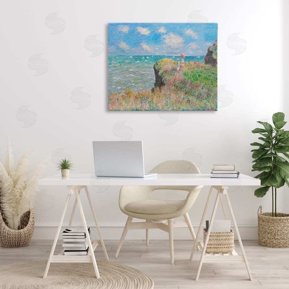 one1000paintings Classic Monet Cliff Walk Canvas Wall Art Print in Room