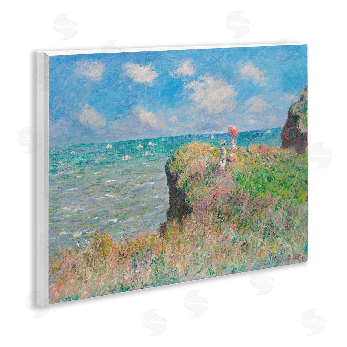one1000paintings Classic Monet Cliff Walk Wooden Wall Plaque Art Print