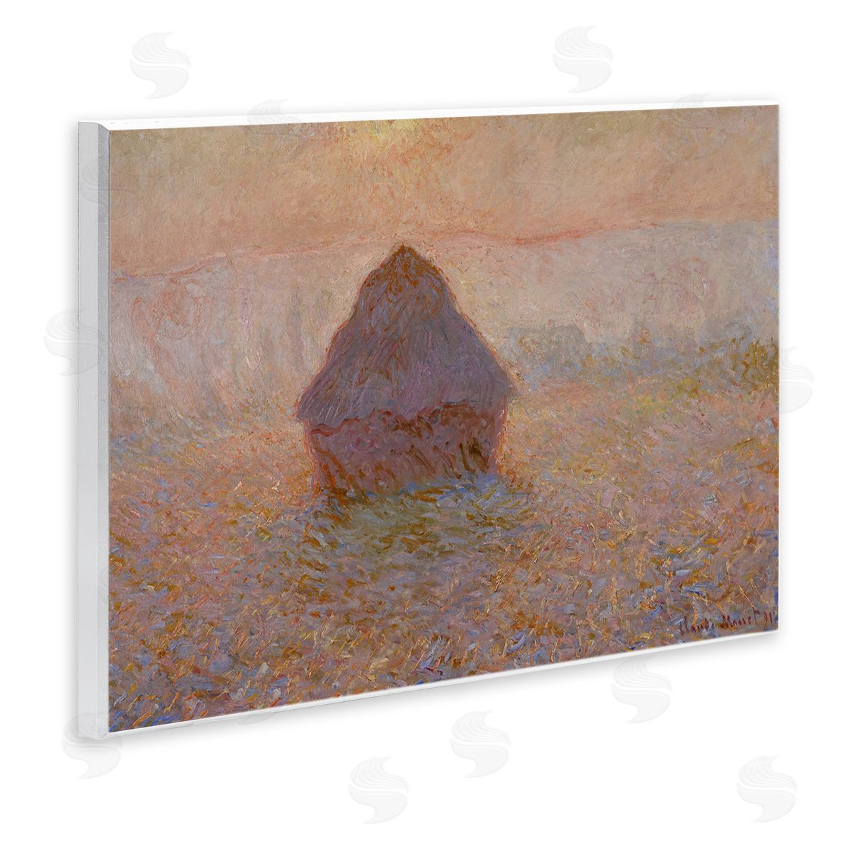 one1000paintings Classical Monet Grainstack Wooden Wall Plaque Art Print