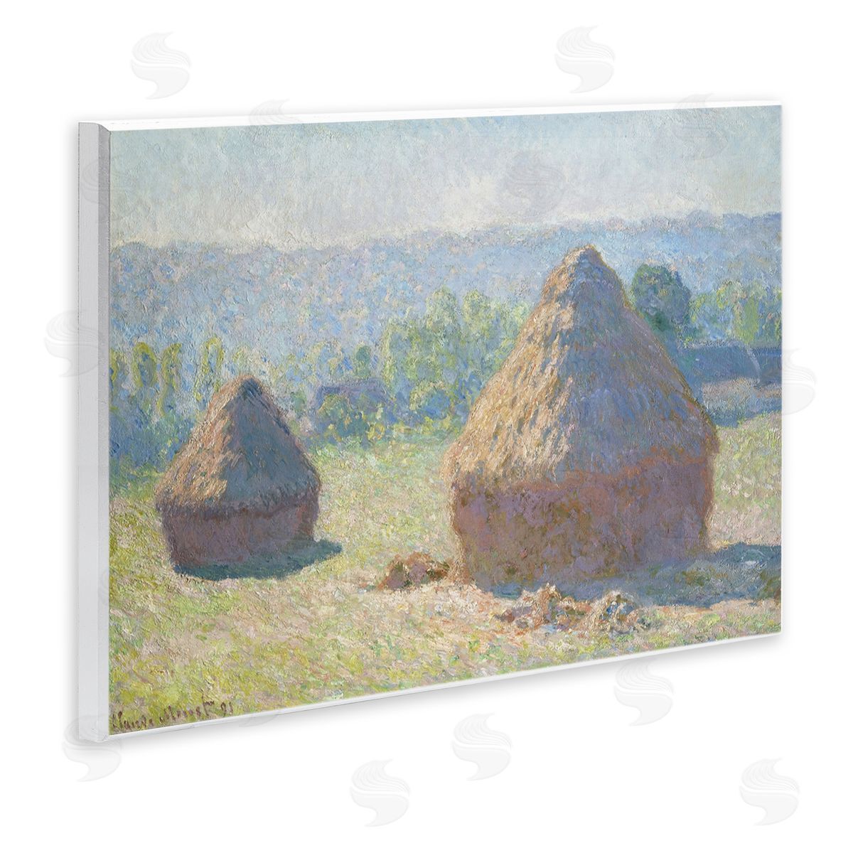 one1000paintings Classic End Of Summer Haystacks Wooden Wall Plaque Art Print
