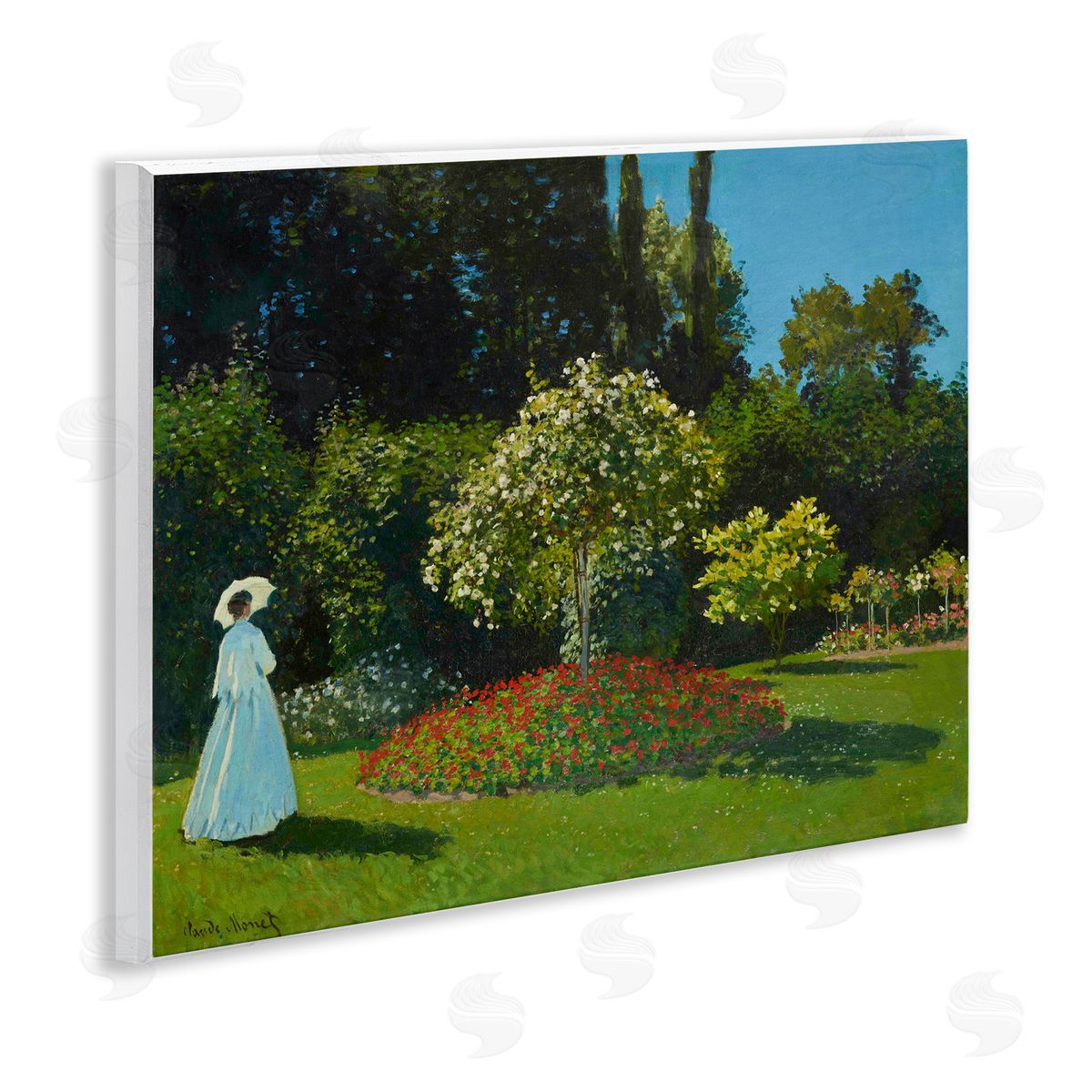 one1000paintings Classic Monet Lady in Garden Wooden Wall Plaque Art Print