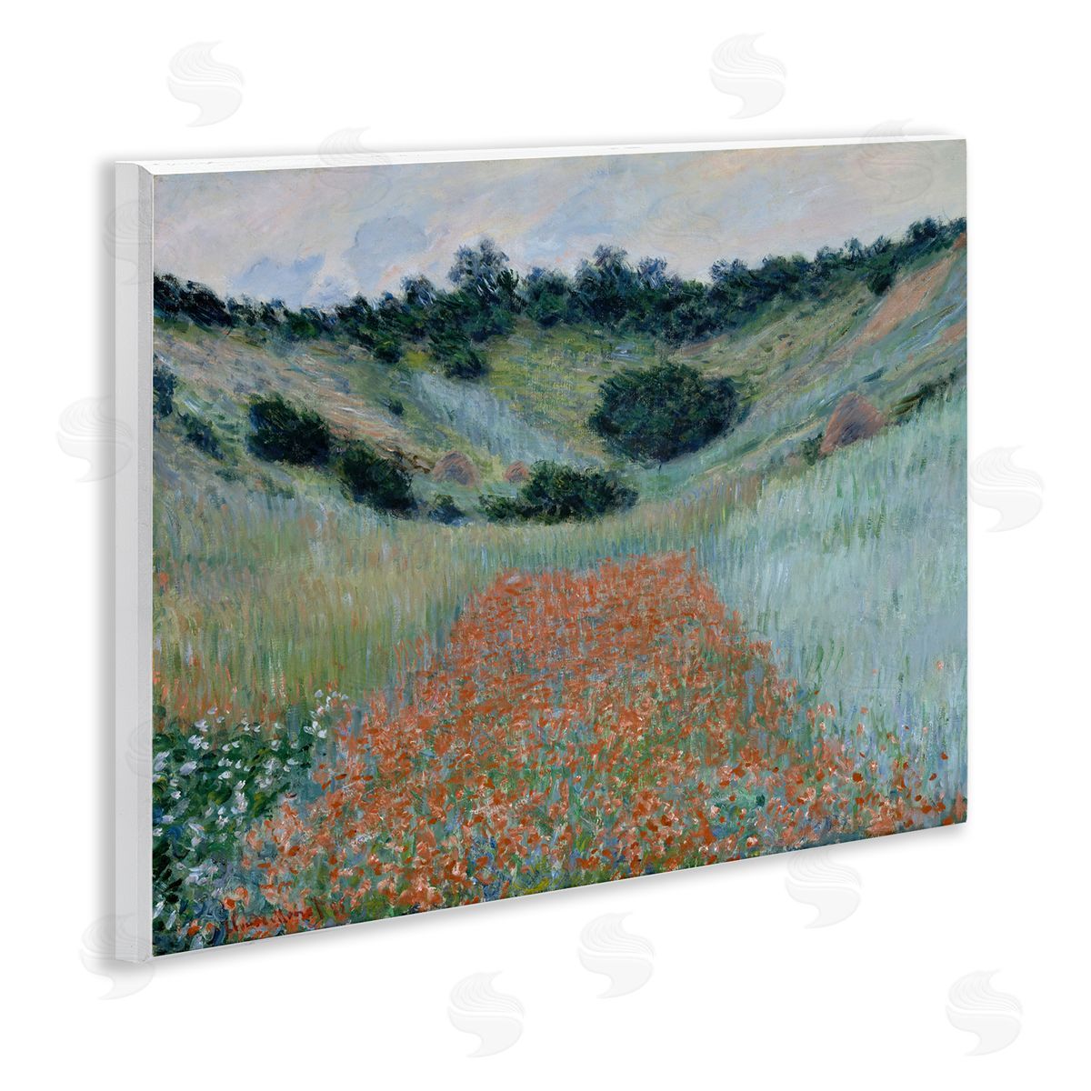 one1000paintings Classic Poppy Field in Hollow Wooden Wall Plaque Art Print