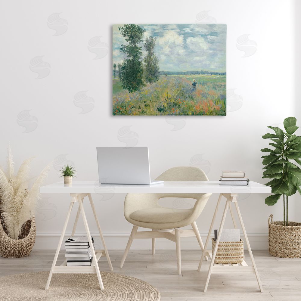 one1000paintings Classic Poppy Field Near Argenteuil Canvas Wall Art Print in Room